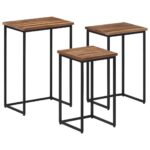 Tables basses gigognes 3 pcs bois massif de teck – Image 8