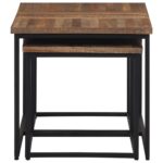 Tables basses gigognes 3 pcs bois massif de teck – Image 2