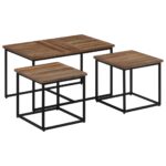 Tables basses gigognes 3 pcs bois massif de teck – Image 8