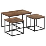 Tables basses gigognes 3 pcs bois massif de teck – Image 9