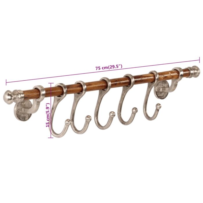 Porte-manteau mural 75x15 cm aluminium – Image 5
