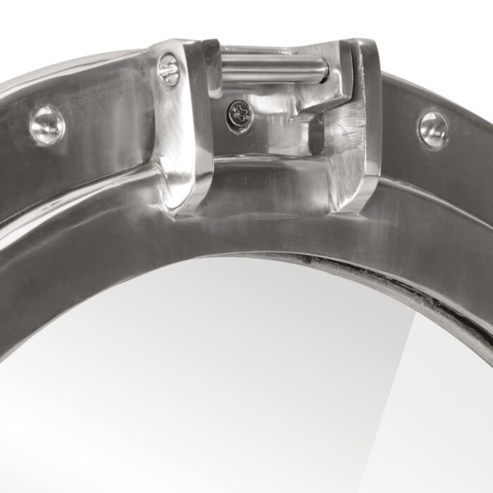 Miroir en forme de hublot mural Ø23 cm aluminium et verre – Image 4