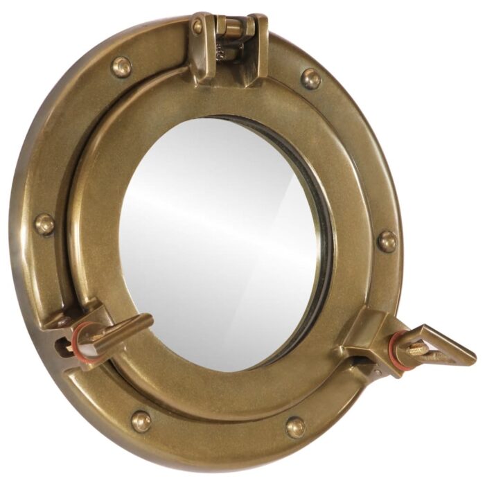 Miroir en forme de porthole mural Ø23 cm aluminium et verre – Image 1