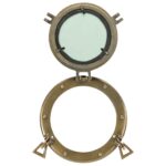 Miroir en forme de porthole mural Ø23 cm aluminium et verre – Image 3
