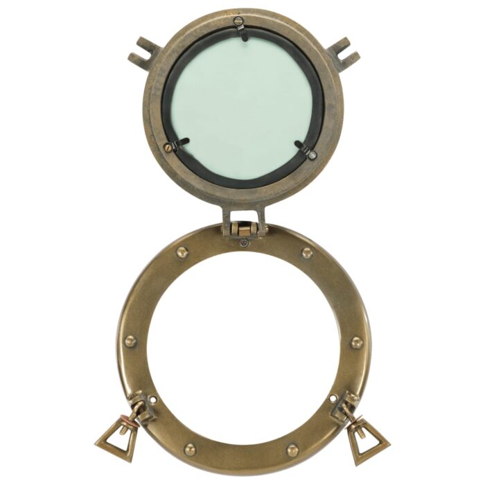 Miroir en forme de porthole mural Ø23 cm aluminium et verre – Image 3