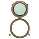 Miroir en forme de hublot mural Ø38 cm aluminium et verre – Image 3