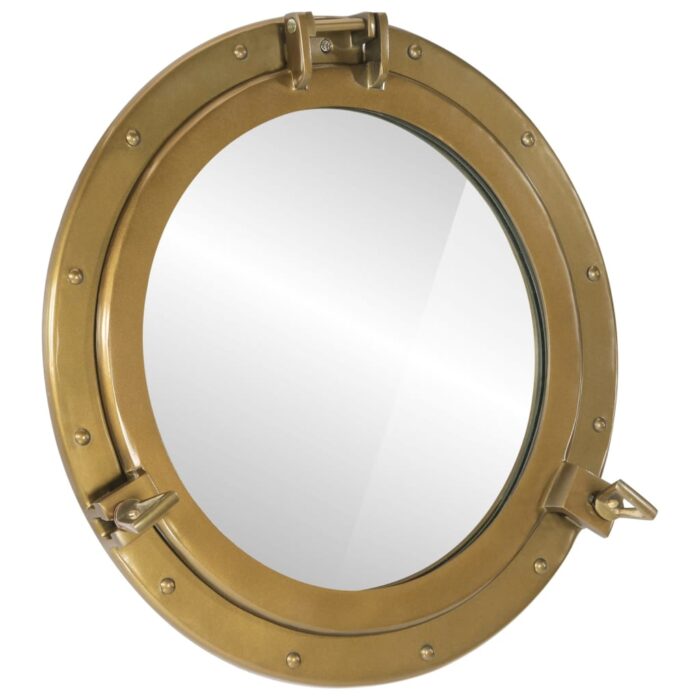 Miroir en forme de porthole mural Ø50 cm aluminium et verre – Image 1