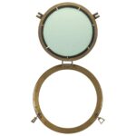 Miroir en forme de porthole mural Ø50 cm aluminium et verre – Image 3