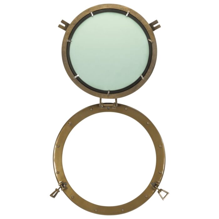 Miroir en forme de porthole mural Ø50 cm aluminium et verre – Image 3