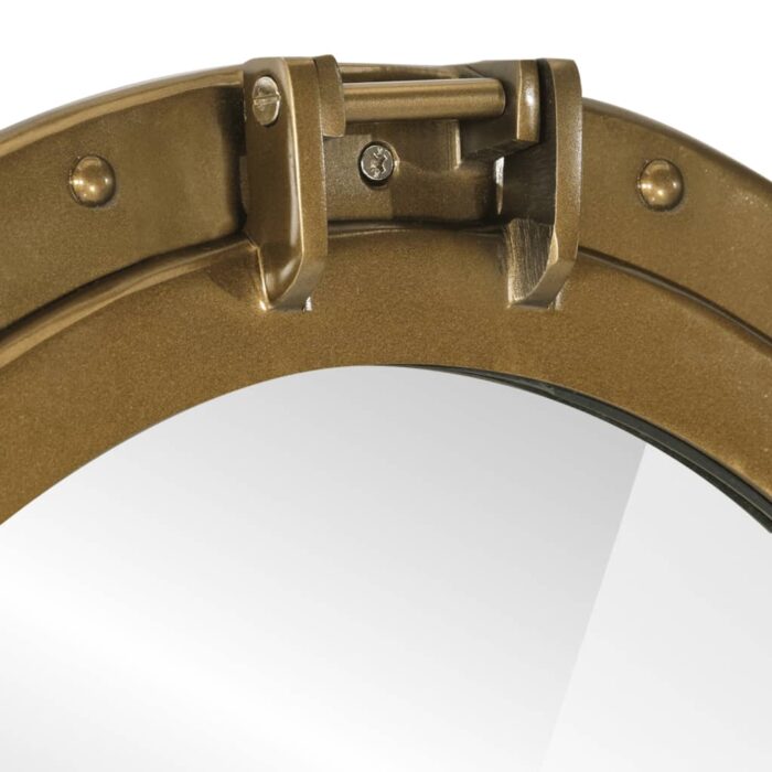 Miroir en forme de porthole mural Ø50 cm aluminium et verre – Image 4