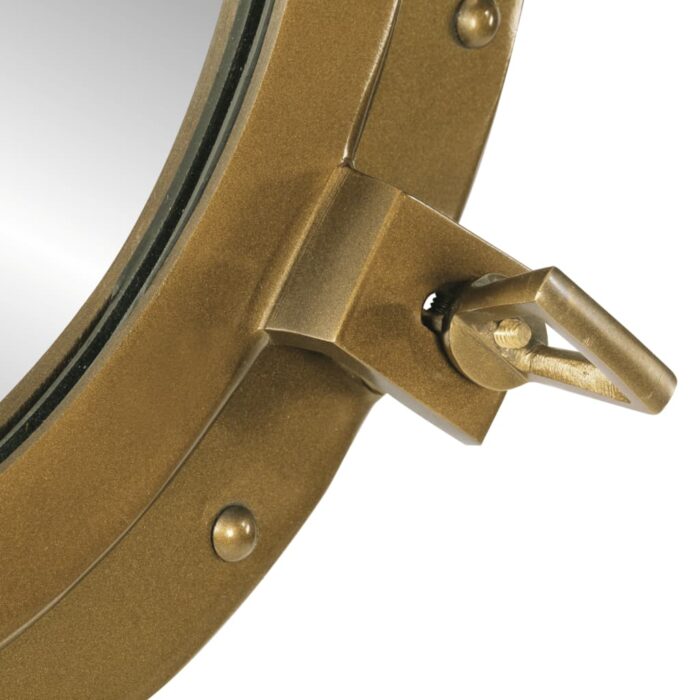 Miroir en forme de porthole mural Ø50 cm aluminium et verre – Image 5
