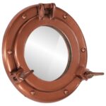 Miroir en forme de porthole mural Ø23 cm aluminium et verre