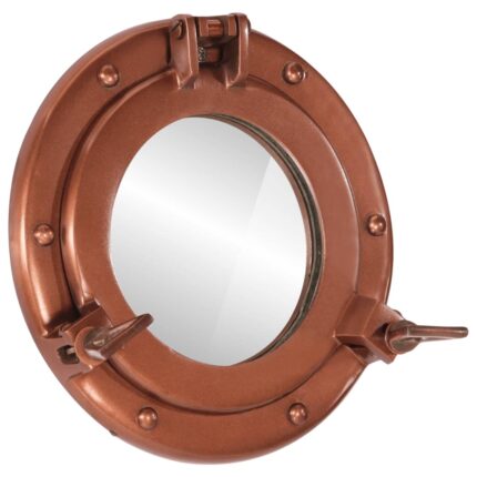 Miroir en forme de porthole mural Ø23 cm aluminium et verre
