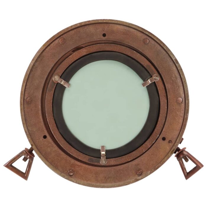 Miroir en forme de porthole mural Ø23 cm aluminium et verre – Image 2