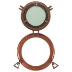 Miroir en forme de porthole mural Ø23 cm aluminium et verre – Image 3
