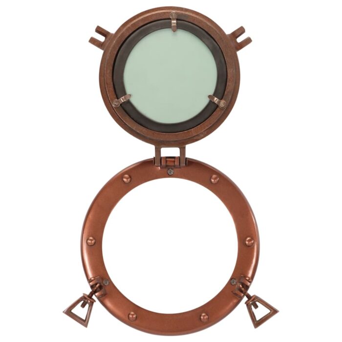 Miroir en forme de porthole mural Ø23 cm aluminium et verre – Image 3