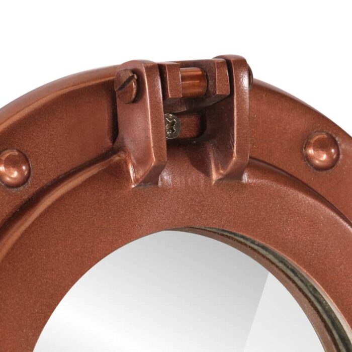 Miroir en forme de porthole mural Ø23 cm aluminium et verre – Image 4
