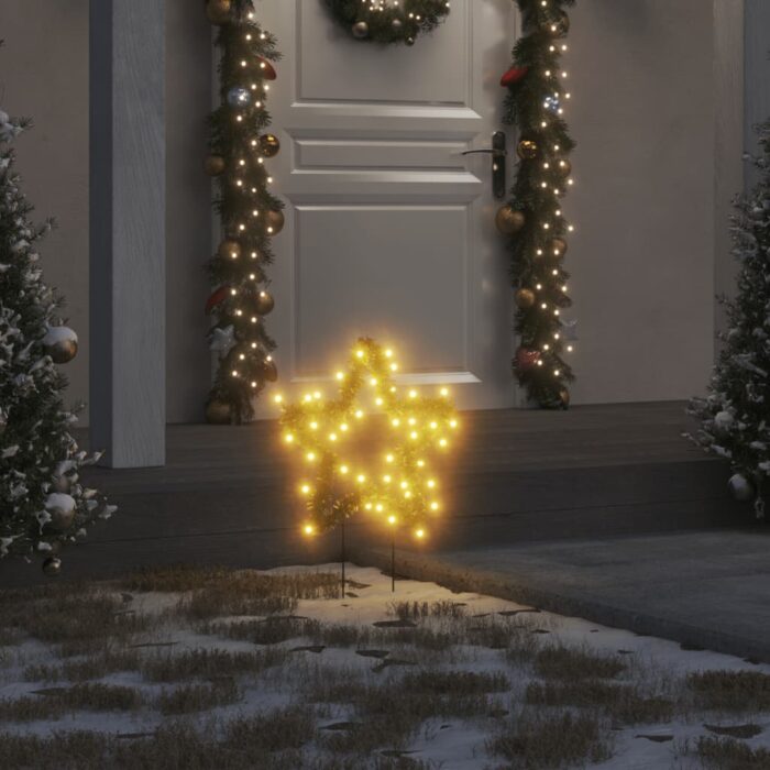 Décoration lumineuse étoile de Noël piquets 3 pcs 50 LED 29 cm – Image 1