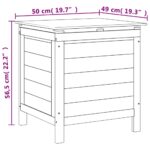 Boîte de rangement de jardin 50x49x56,5 cm bois massif de sapin – Image 6