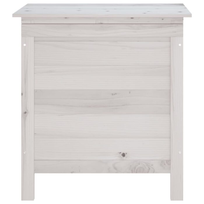 Boîte de rangement de jardin blanc bois massif de sapin – Image 2