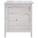 Boîte de rangement de jardin blanc bois massif de sapin – Image 3