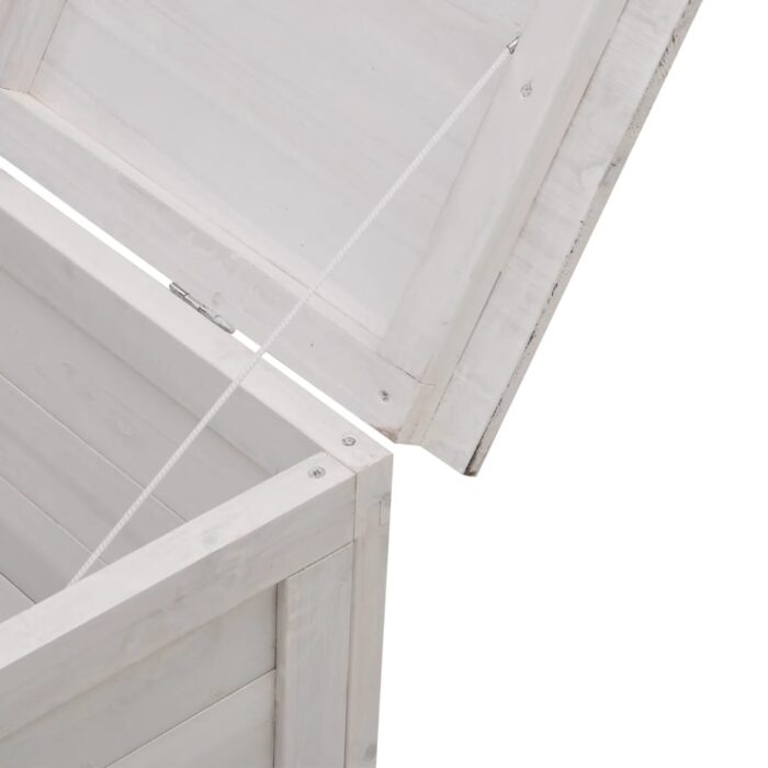 Boîte de rangement de jardin blanc bois massif de sapin – Image 5