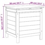 Boîte de rangement de jardin blanc bois massif de sapin – Image 6