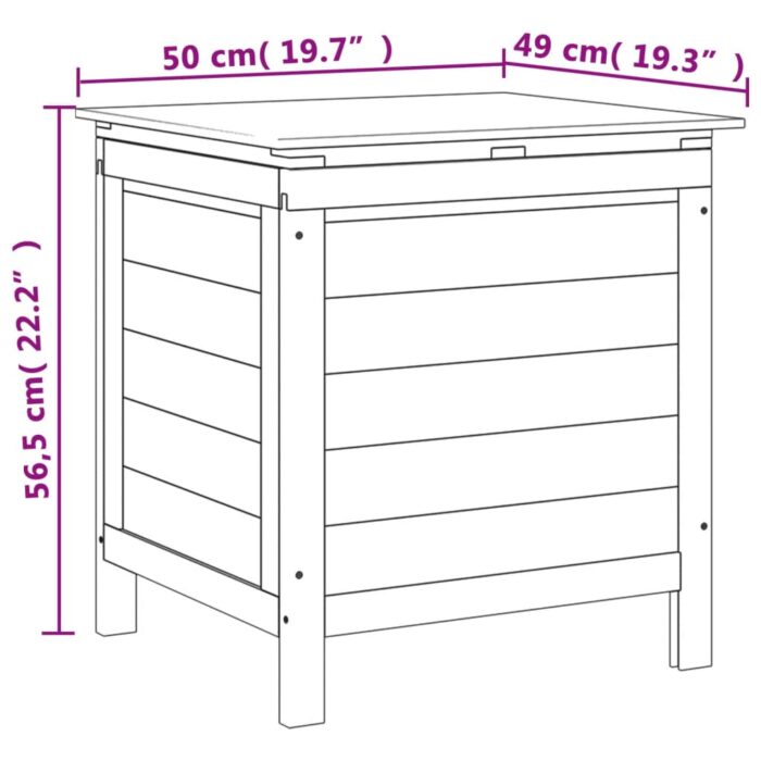 Boîte de rangement de jardin blanc bois massif de sapin – Image 6