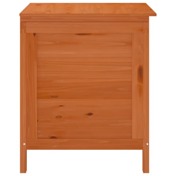 Boîte de rangement jardin marron 50x49x56,5cm bois massif sapin – Image 3