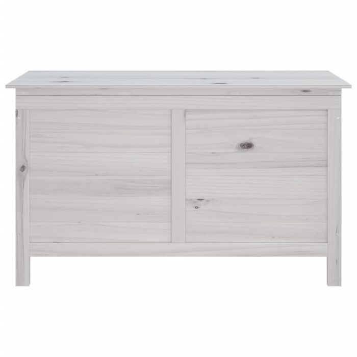 Boîte de rangement de jardin blanc bois massif de sapin – Image 2