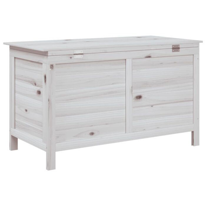 Boîte de rangement de jardin blanc bois massif de sapin – Image 4
