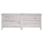 Boîte de rangement jardin blanc 150x50x56,5cm bois massif sapin – Image 2