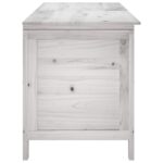 Boîte de rangement jardin blanc 150x50x56,5cm bois massif sapin – Image 3