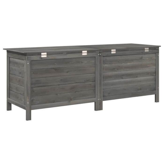 Boîte de rangement de jardin anthracite bois massif sapin – Image 4