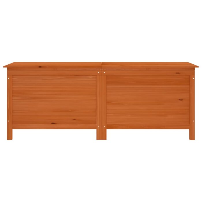 Boîte de rangement de jardin marron bois massif de sapin – Image 2
