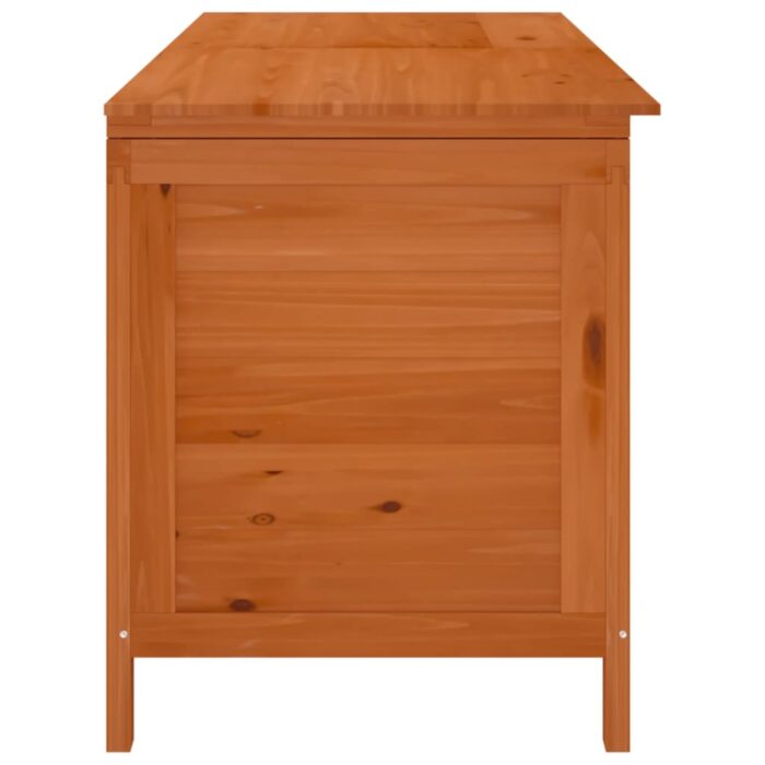 Boîte de rangement de jardin marron bois massif de sapin – Image 3