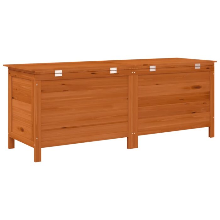 Boîte de rangement de jardin marron bois massif de sapin – Image 4