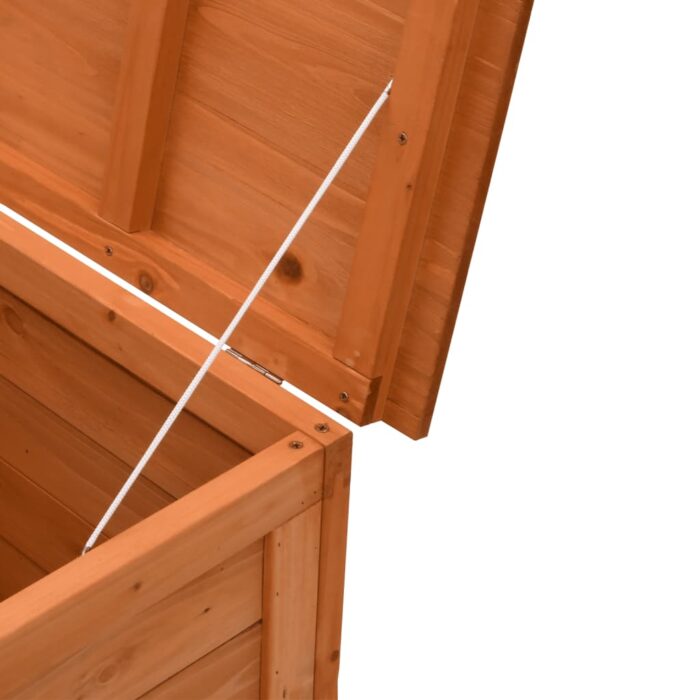 Boîte de rangement de jardin marron bois massif de sapin – Image 5