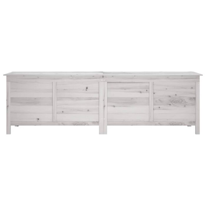 Boîte de rangement de jardin blanc bois massif de sapin – Image 2