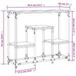 Table console chêne fumé 89,5x28x76 cm bois d'ingénierie – Image 7