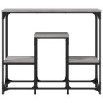 Table console sonoma gris 89,5x28x76 cm bois d'ingénierie – Image 2