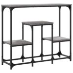 Table console sonoma gris 89,5x28x76 cm bois d'ingénierie – Image 4