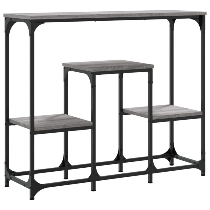 Table console sonoma gris 89,5x28x76 cm bois d'ingénierie – Image 4