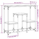 Table console sonoma gris 89,5x28x76 cm bois d'ingénierie – Image 7