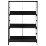 Bibliothèque noir 78,5x33x117,5 cm bois d'ingénierie – Image 2