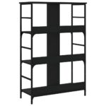 Bibliothèque noir 78,5x33x117,5 cm bois d'ingénierie – Image 4