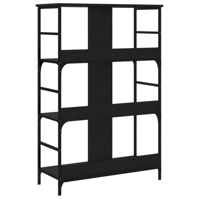 Bibliothèque noir 78,5x33x117,5 cm bois d'ingénierie – Image 4