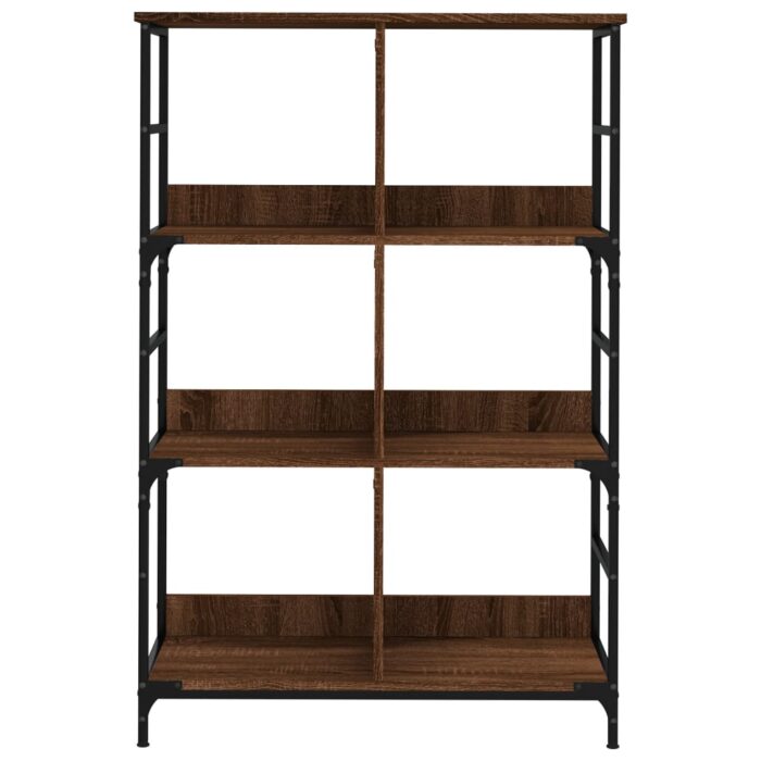 Bibliothèque chêne marron 78,5x33x117,5 cm bois d'ingénierie – Image 2