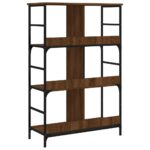 Bibliothèque chêne marron 78,5x33x117,5 cm bois d'ingénierie – Image 4