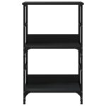 Bibliothèque noir 50x33x82 cm bois d'ingénierie – Image 2